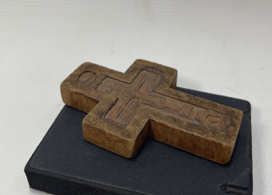 OSMANLI DÖNEMİ EL OYMA HAÇ FORMUNDA RUM İKONA