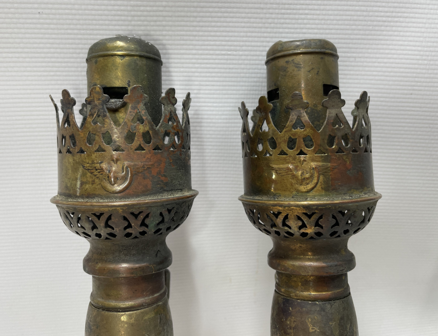 ÜZERLERİ OSMANLICA YAZILI ÇOK NADİR ÇİFT TREN VAGON LAMBALARI