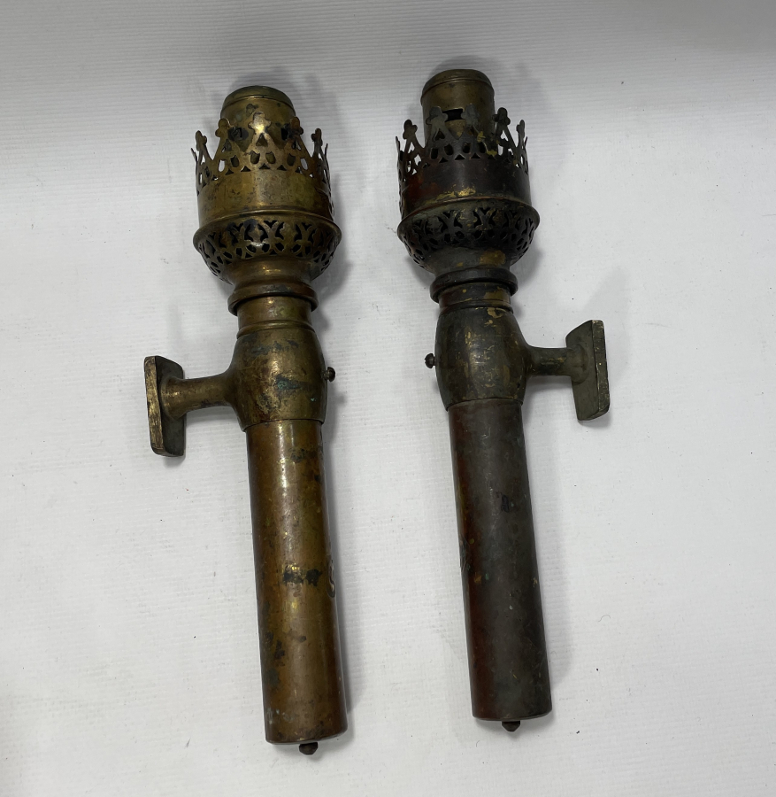 ÜZERLERİ OSMANLICA YAZILI ÇOK NADİR ÇİFT TREN VAGON LAMBALARI