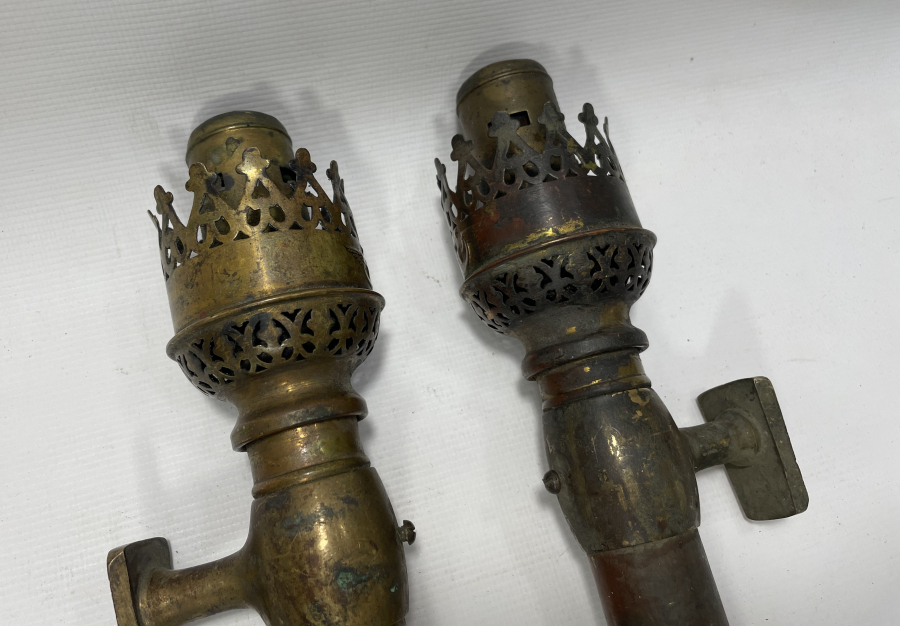 ÜZERLERİ OSMANLICA YAZILI ÇOK NADİR ÇİFT TREN VAGON LAMBALARI