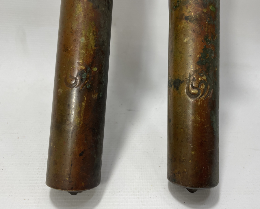 ÜZERLERİ OSMANLICA YAZILI ÇOK NADİR ÇİFT TREN VAGON LAMBALARI