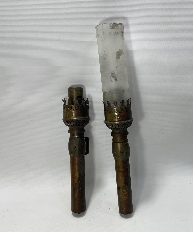 ÜZERLERİ OSMANLICA YAZILI ÇOK NADİR ÇİFT TREN VAGON LAMBALARI