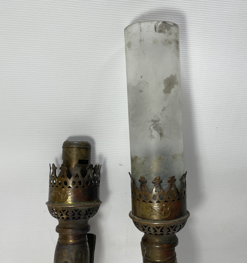 ÜZERLERİ OSMANLICA YAZILI ÇOK NADİR ÇİFT TREN VAGON LAMBALARI