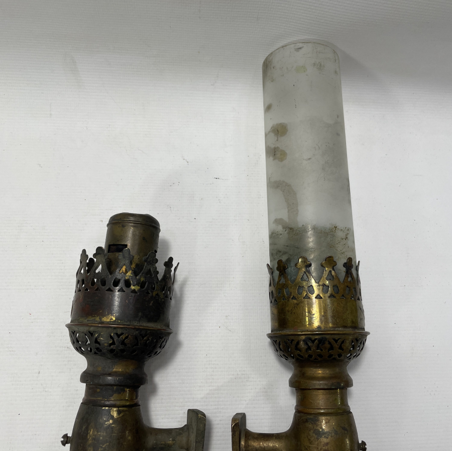 ÜZERLERİ OSMANLICA YAZILI ÇOK NADİR ÇİFT TREN VAGON LAMBALARI