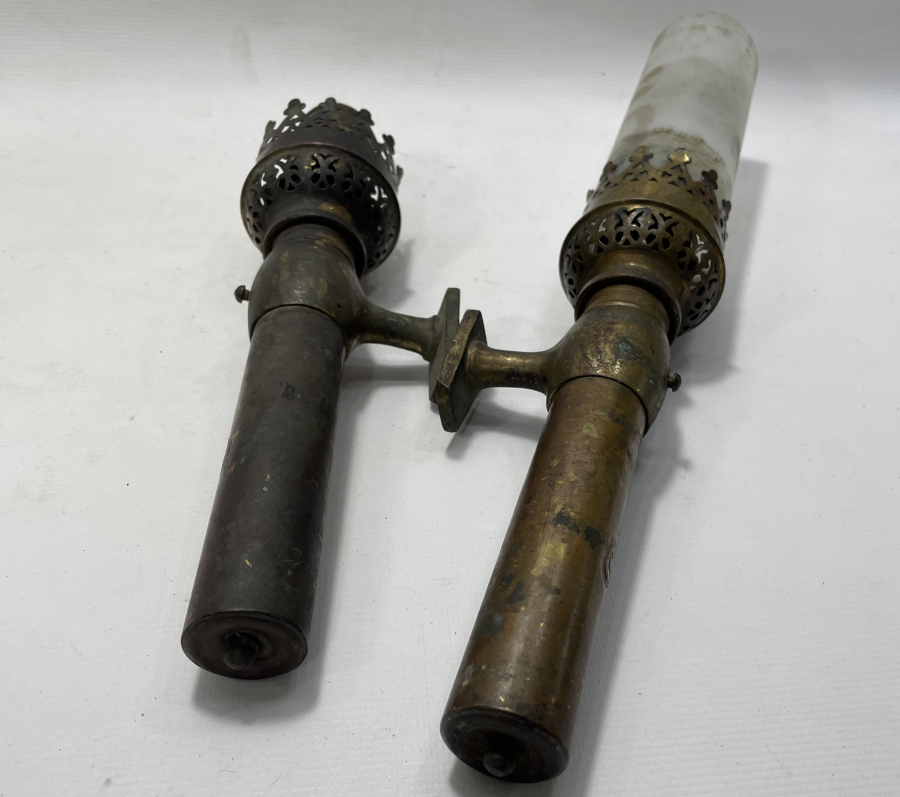 ÜZERLERİ OSMANLICA YAZILI ÇOK NADİR ÇİFT TREN VAGON LAMBALARI