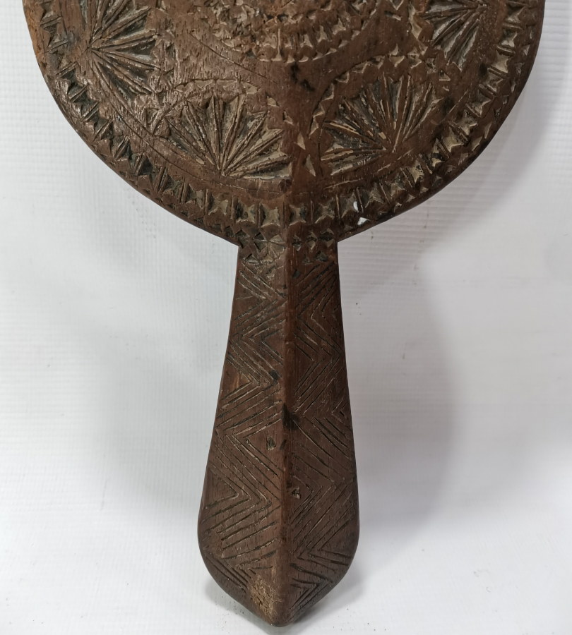 OSMANLI DÖNEMİ ÜZERİ OSMANLICA YAZILI EL OYMA AHŞAP GELİN AYNASI