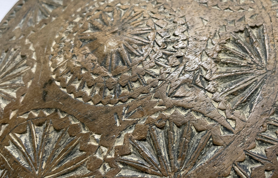 OSMANLI DÖNEMİ ÜZERİ OSMANLICA YAZILI EL OYMA AHŞAP GELİN AYNASI