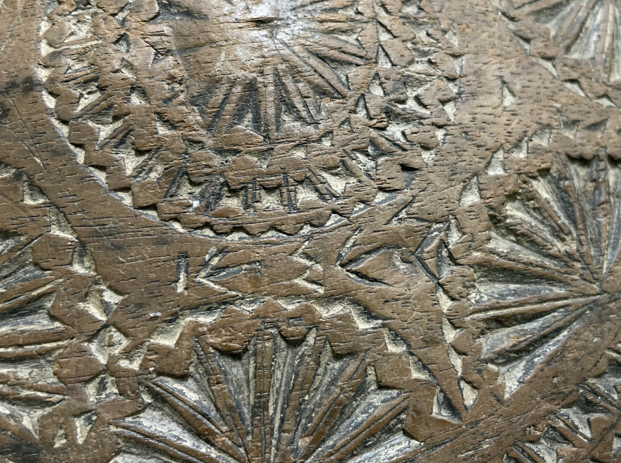 OSMANLI DÖNEMİ ÜZERİ OSMANLICA YAZILI EL OYMA AHŞAP GELİN AYNASI