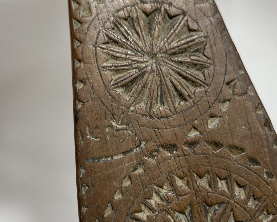 OSMANLI DÖNEMİ ÜZERİ OSMANLICA YAZILI EL OYMA AHŞAP GELİN AYNASI