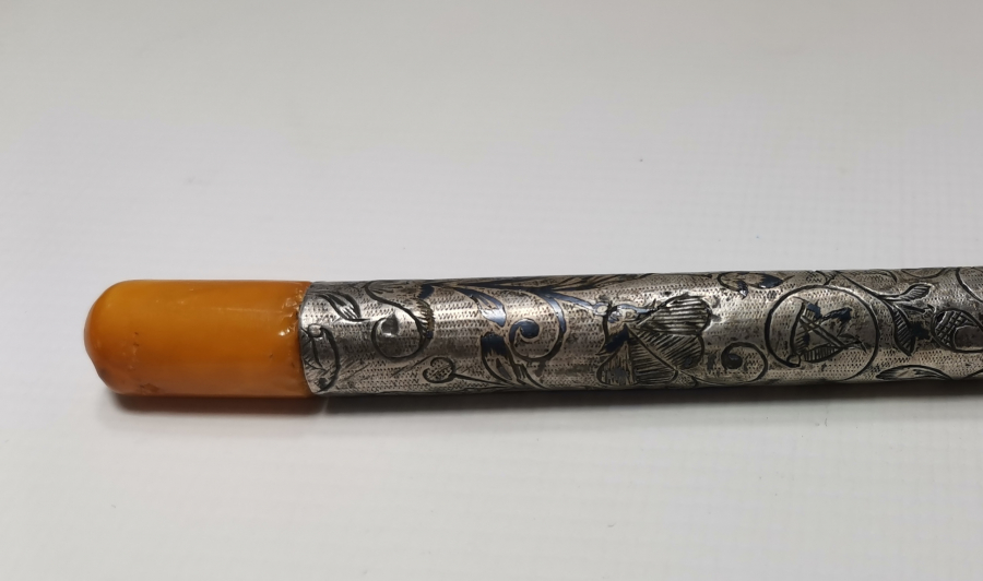 UÇ KISMI MÜGELLEF DAMLA ÇOK NADİR SAVATLI GÜMÜŞ AĞIZLIK