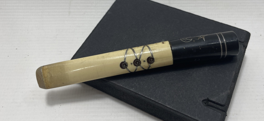 OSMANLI DÖNEMİ GÜMÜŞ ÇAKMA İŞÇİLİKLLİ VE YAZILI AFYON İŞİ AĞIZLIK