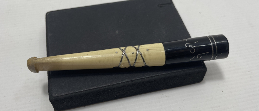 OSMANLI DÖNEMİ GÜMÜŞ ÇAKMA İŞÇİLİKLLİ VE YAZILI AFYON İŞİ AĞIZLIK