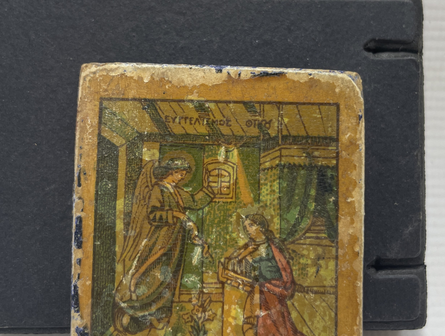 RUMCA YAZILI AHŞAP İKONA