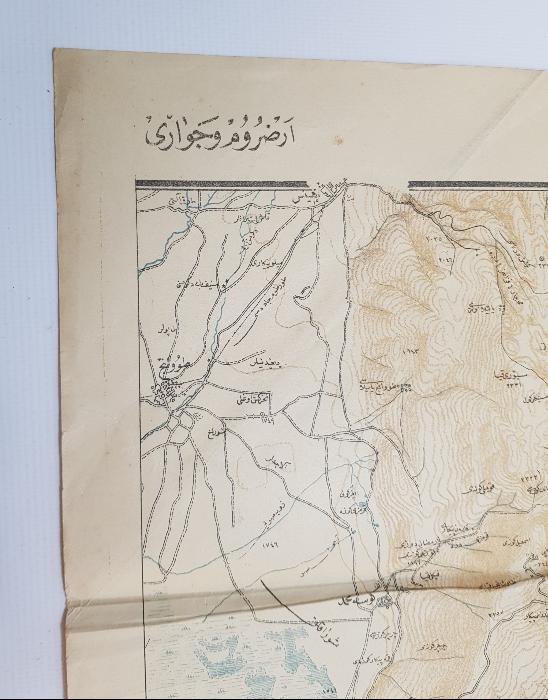 1. DÜNYA SAVAŞI KAFKAS CEPHESİ 3. ORDU ERZURUM VE CİVARI HARİTASI 