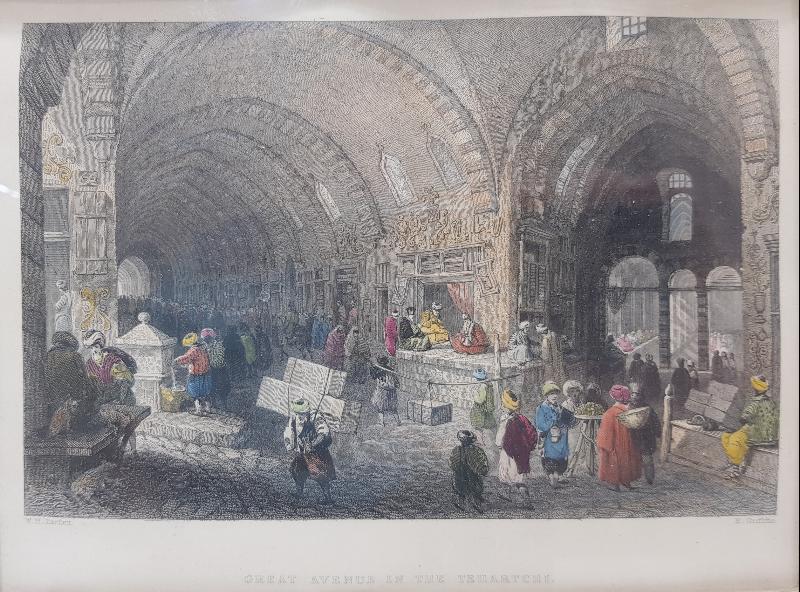 OSMANLI DÖNEMİ RENKLİ GRAVÜR: İSTANBUL KAPALIÇARŞI