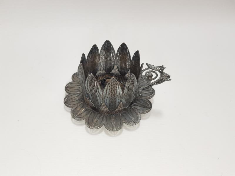 OSMANLI DÖNEMİ TELKARİ GÜMÜŞ FİNCAN ZARFI VE ALTLIĞI