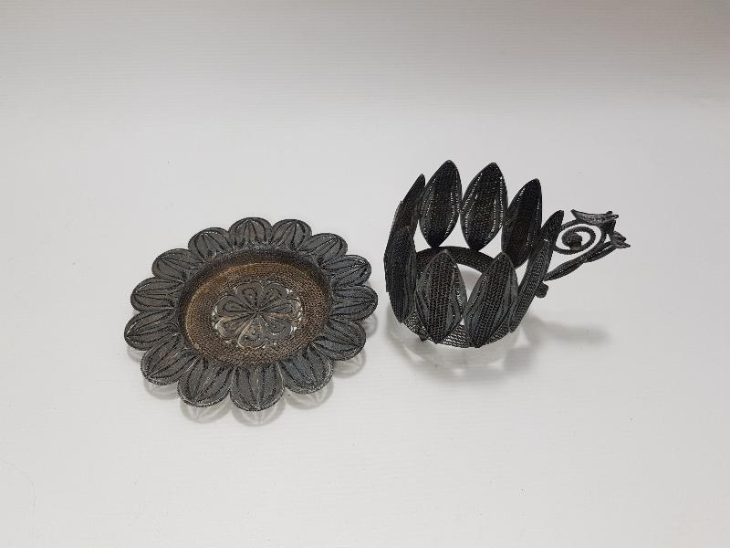 OSMANLI DÖNEMİ TELKARİ GÜMÜŞ FİNCAN ZARFI VE ALTLIĞI