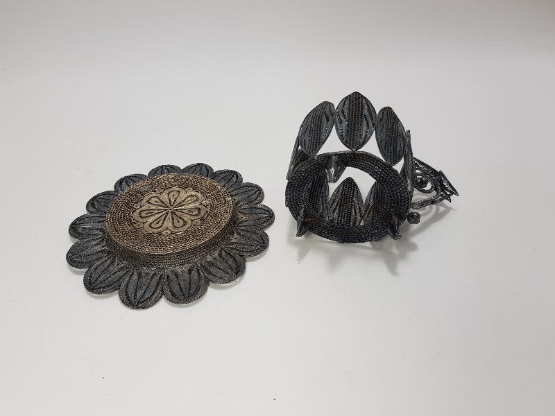 OSMANLI DÖNEMİ TELKARİ GÜMÜŞ FİNCAN ZARFI VE ALTLIĞI