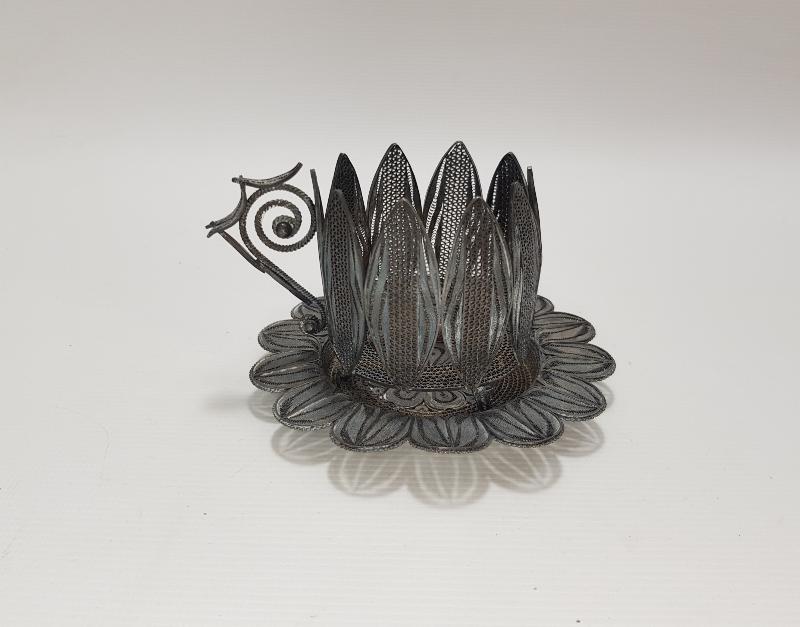 OSMANLI DÖNEMİ TELKARİ GÜMÜŞ FİNCAN ZARFI VE ALTLIĞI