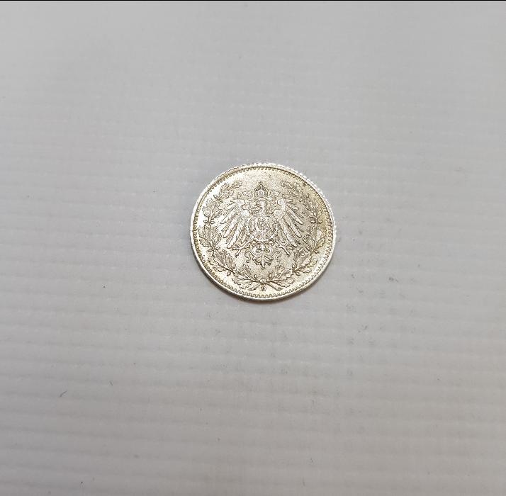 1918 DEUTSCHER REICH SILBER 1/2 MARK 