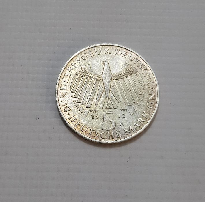 ALMANYA 1973 TARİHLİ GÜMÜŞ 5 MARK HATIRA PARA 