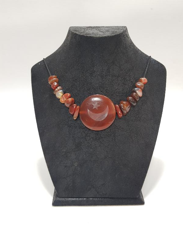 AY YILDIZLI AKİK TAŞLI KOLYE 