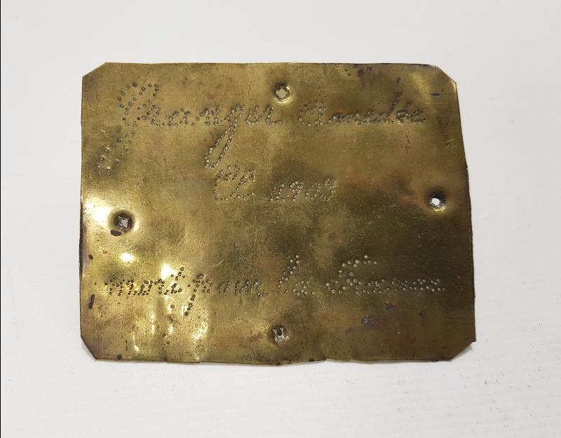 1903 TARİHLİ METAL PLAKA