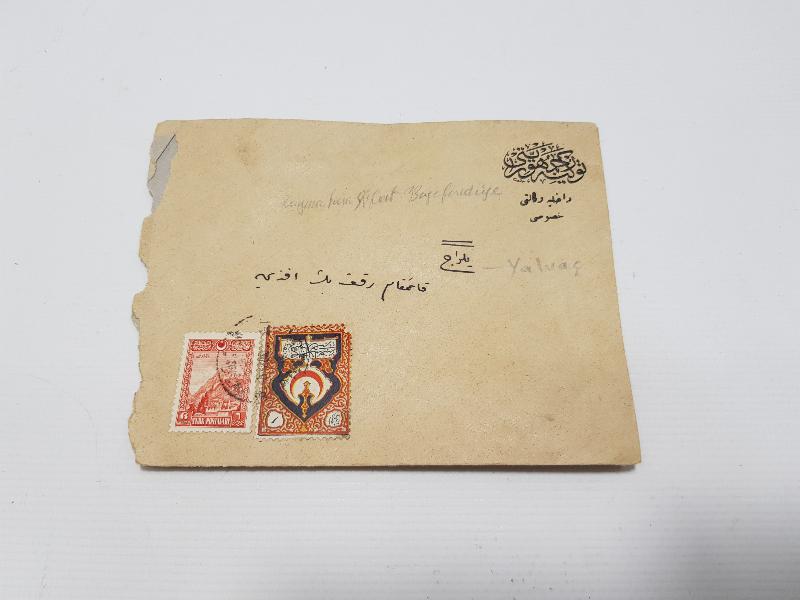 DAHİLİYE VEKALETİNDEN YALVAÇ KAYMAKAMLIĞINA GÖNDERİLMİŞ PULLU PG ZARF