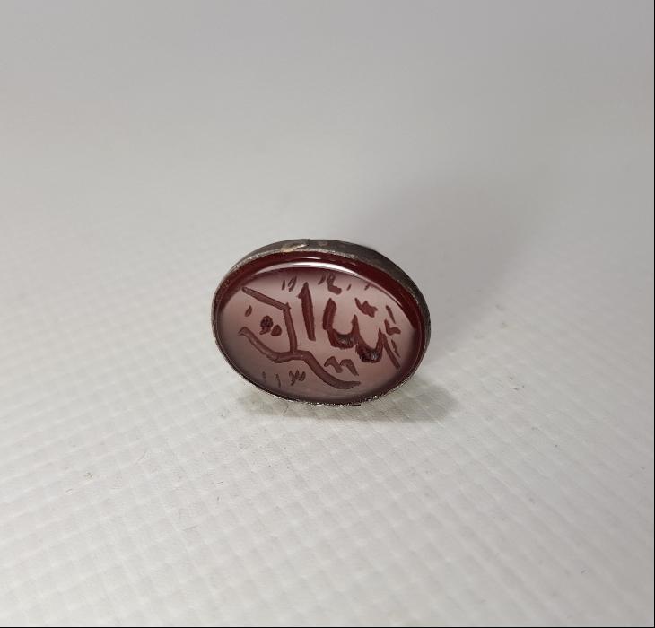 OSMANLICA YAZILI AKİK TAŞLI GÜMÜŞ MÜHÜR