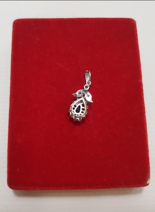 SAFİR TAŞLI PIRLANTA KOLYE UCU