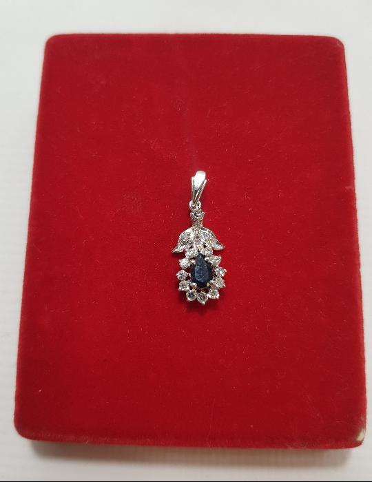 SAFİR TAŞLI PIRLANTA KOLYE UCU