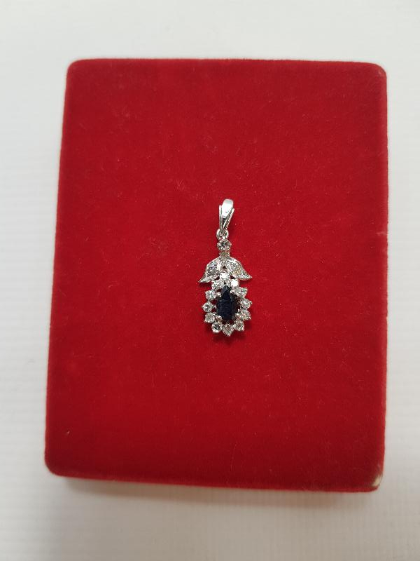 SAFİR TAŞLI PIRLANTA KOLYE UCU