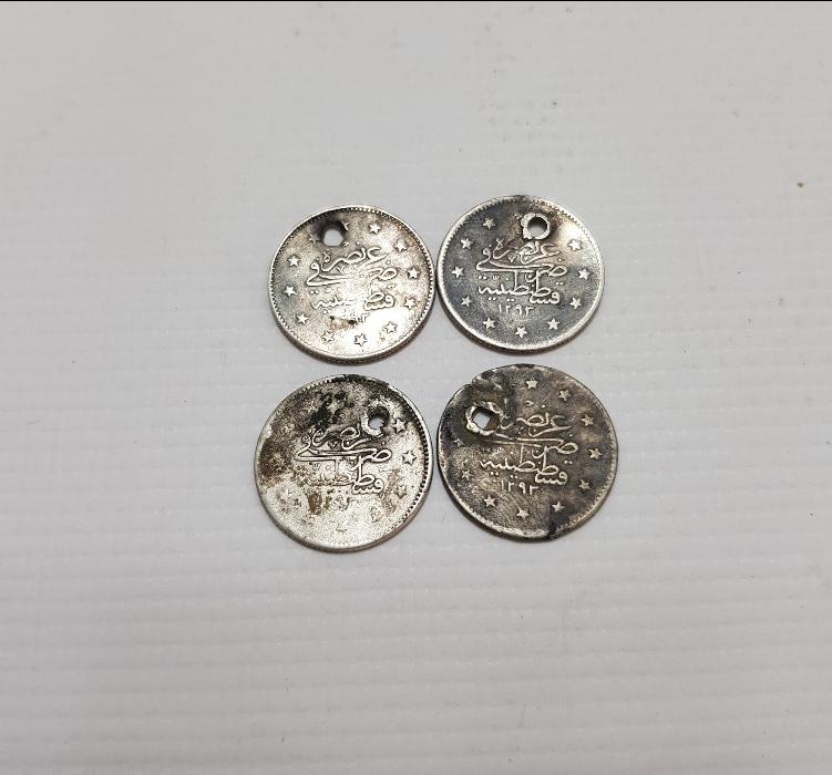 SULTAN II. ABDÜLHAMİD DÖNEMİ 4 ADET GÜMÜŞ 2 KURUŞ
