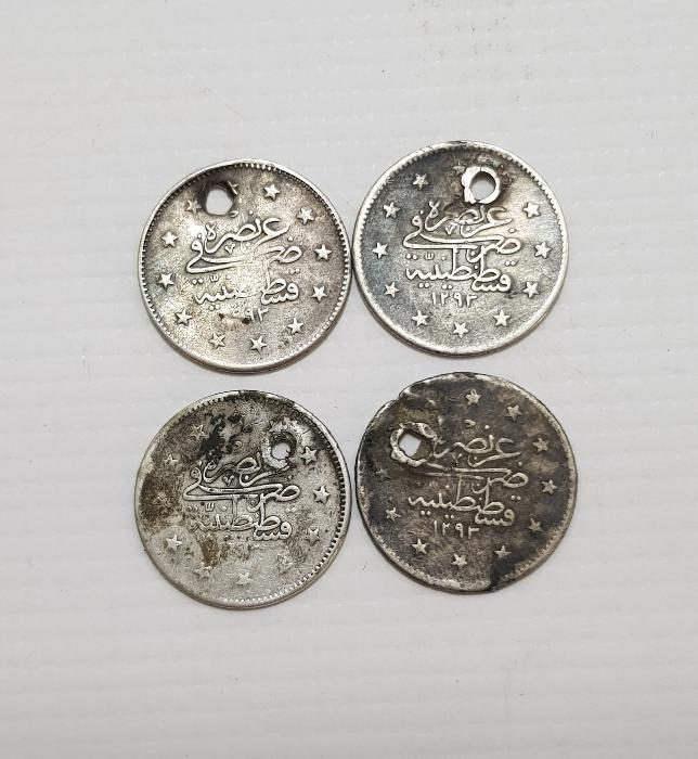 SULTAN II. ABDÜLHAMİD DÖNEMİ 4 ADET GÜMÜŞ 2 KURUŞ