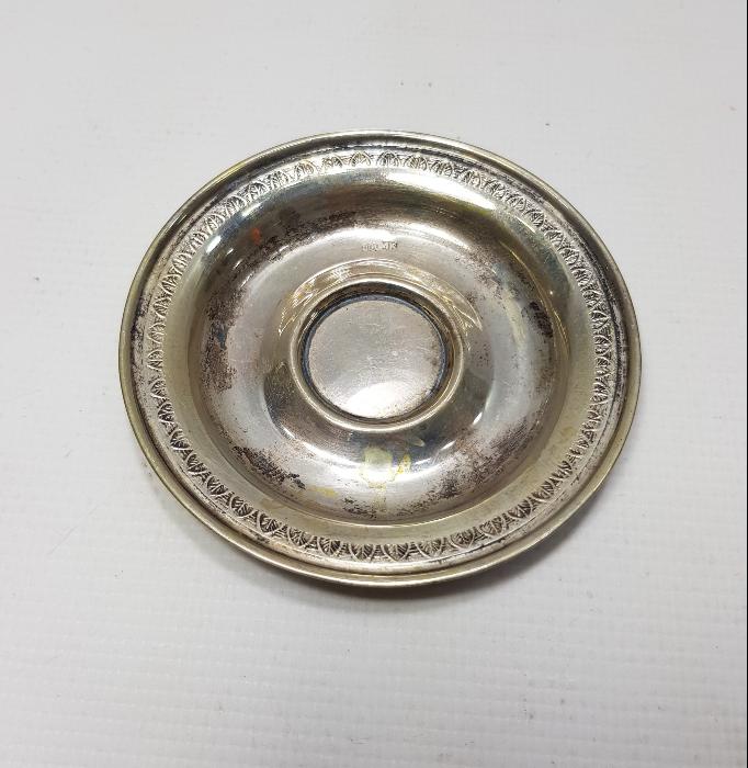 ANTİKA GÜMÜŞ KAHVE FİNCANI ZARF TABAĞI