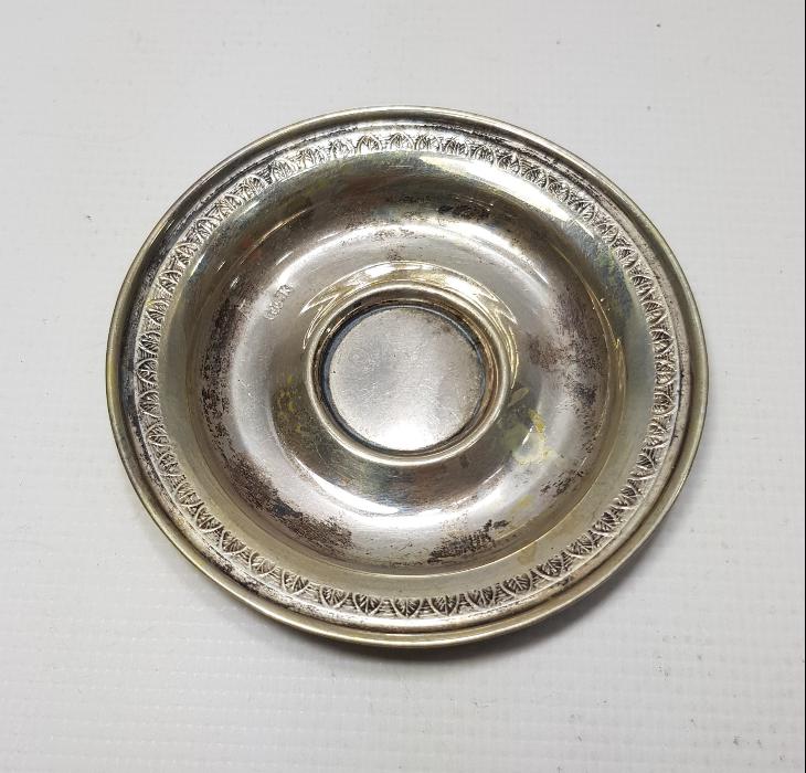 ANTİKA GÜMÜŞ KAHVE FİNCANI ZARF TABAĞI