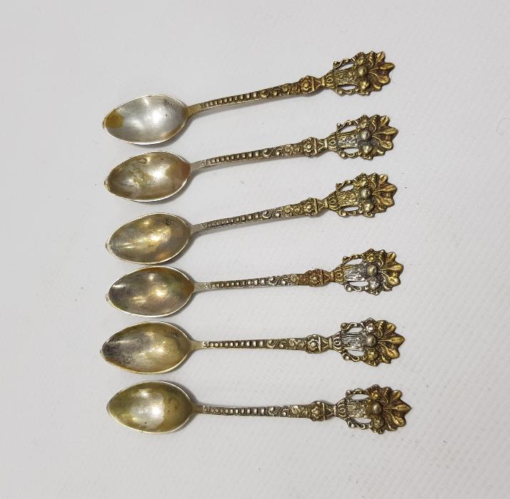 ANTİKA İZMİR LEVANTEN İŞİ GÜMÜŞ ÇEY KAŞIĞI SETİ 