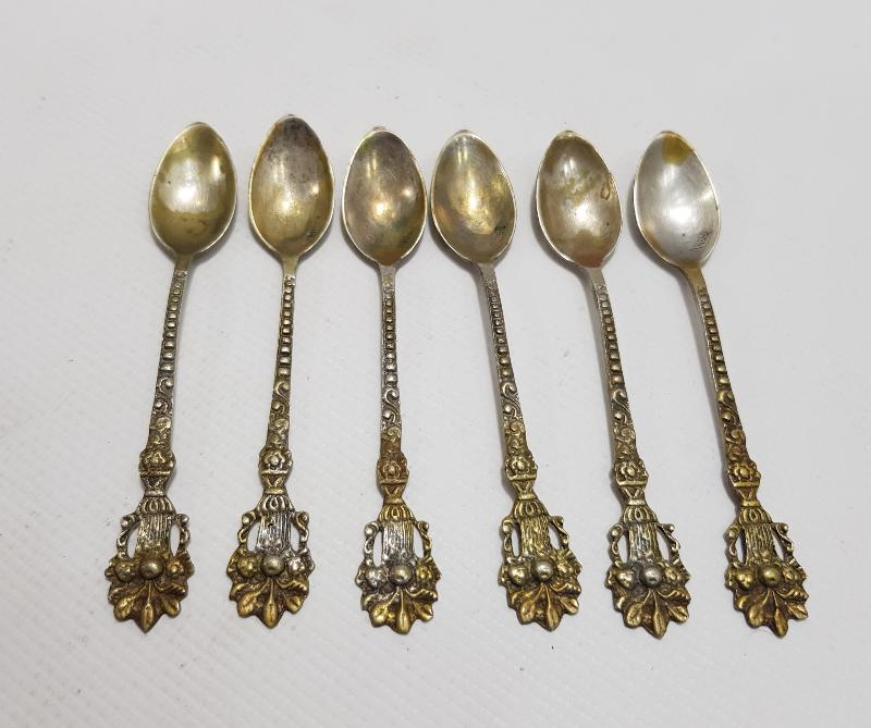 ANTİKA İZMİR LEVANTEN İŞİ GÜMÜŞ ÇEY KAŞIĞI SETİ 