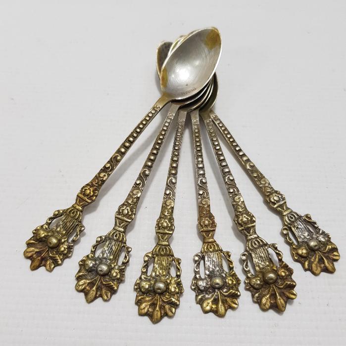 ANTİKA İZMİR LEVANTEN İŞİ GÜMÜŞ ÇEY KAŞIĞI SETİ 