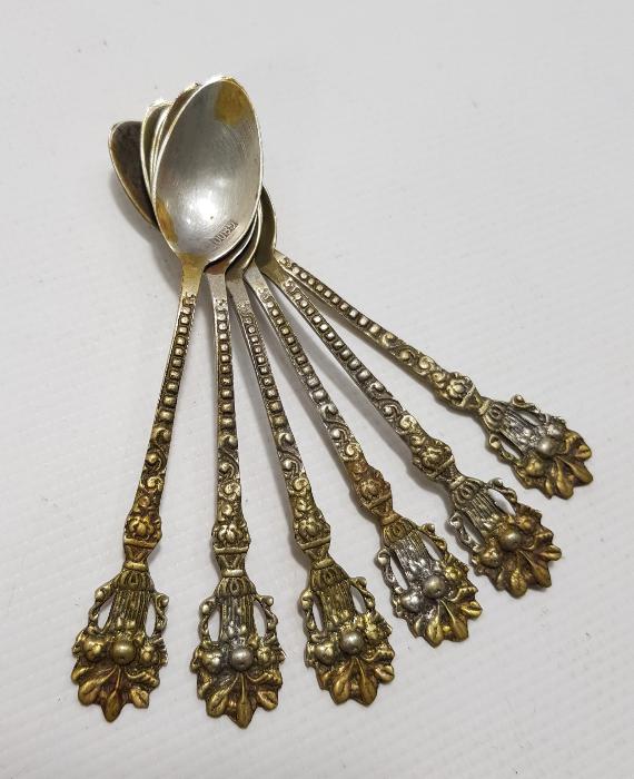 ANTİKA İZMİR LEVANTEN İŞİ GÜMÜŞ ÇEY KAŞIĞI SETİ 