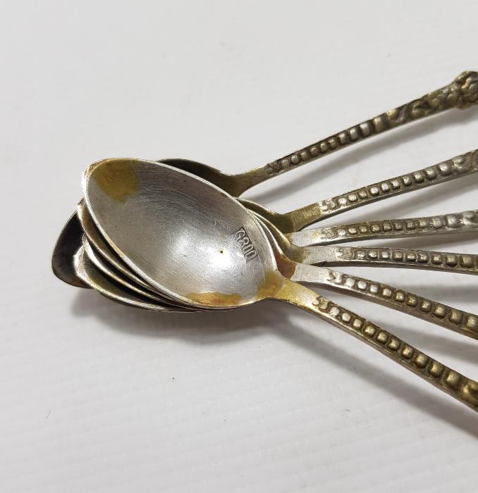 ANTİKA İZMİR LEVANTEN İŞİ GÜMÜŞ ÇEY KAŞIĞI SETİ 