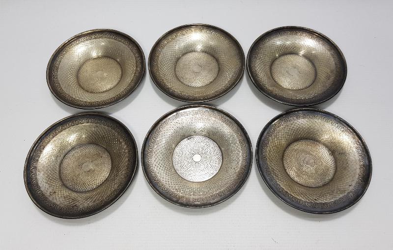 ANZAVUR İŞİ GÜMÜŞ ÇAY TABAĞI SETİ 