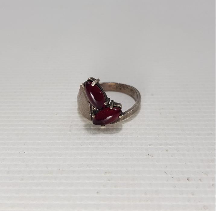 LAL TAŞLI GÜMÜŞ YÜZÜK 