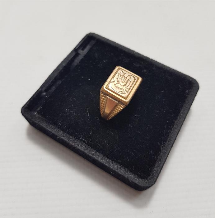 MS İNİSİYALLİ ALTIN KAPLAMA ERKEK YÜZÜĞÜ