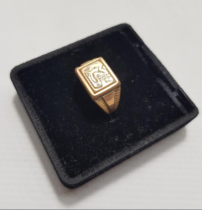 MS İNİSİYALLİ ALTIN KAPLAMA ERKEK YÜZÜĞÜ