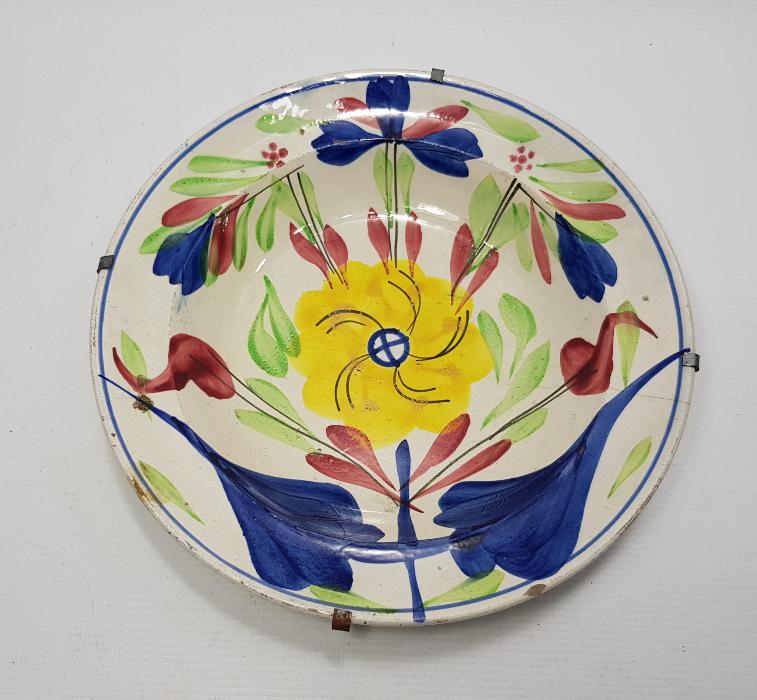 OSMANLI PAZARI ÇİÇEKLİ PORSELEN TABAK 