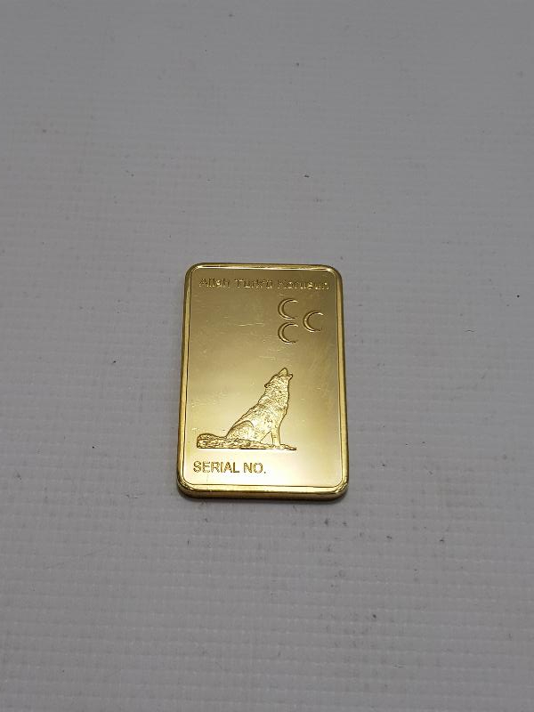 TÜRKİYE HARİTASI, ÜÇ HİLAL VE BOZKURT TEMALI ALTIN KAPLAMA MADALYA BAR