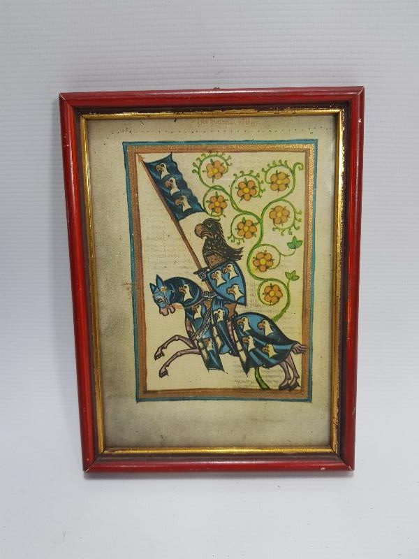 1900'LERDEN ATA BİNMİŞ KARTAL TEMALI AVRUPA YAPIMI DUVAR PANOSU