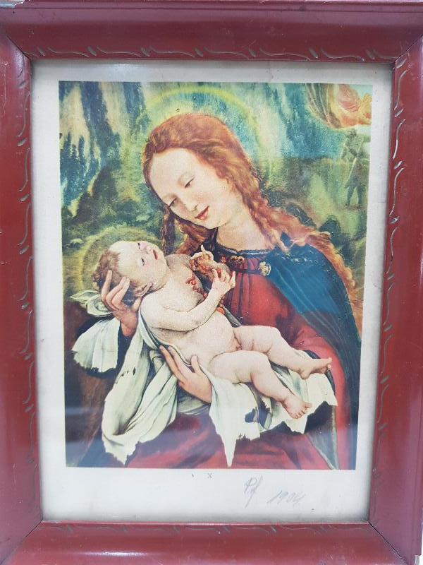 1904 TARİHLİ HAZRETİ MERYEM VE HAZRETİ İSA TEMALI DUVAR PANOSU