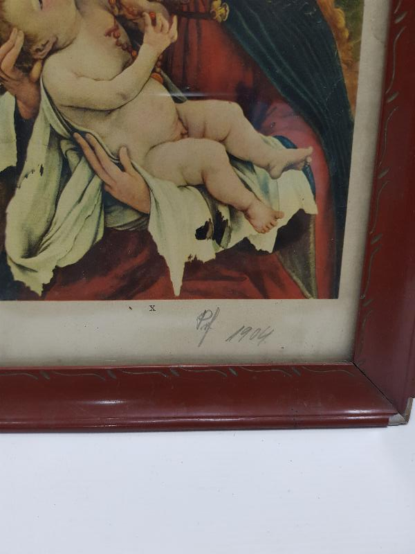 1904 TARİHLİ HAZRETİ MERYEM VE HAZRETİ İSA TEMALI DUVAR PANOSU